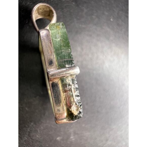 NEW Green teal tourmaline sterling silver pendant 3.16 grams - Picture 6 of 13